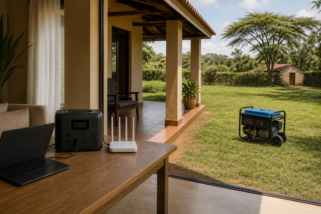 Portable battery power station and fuel generator compared for Kenyan home backup power
