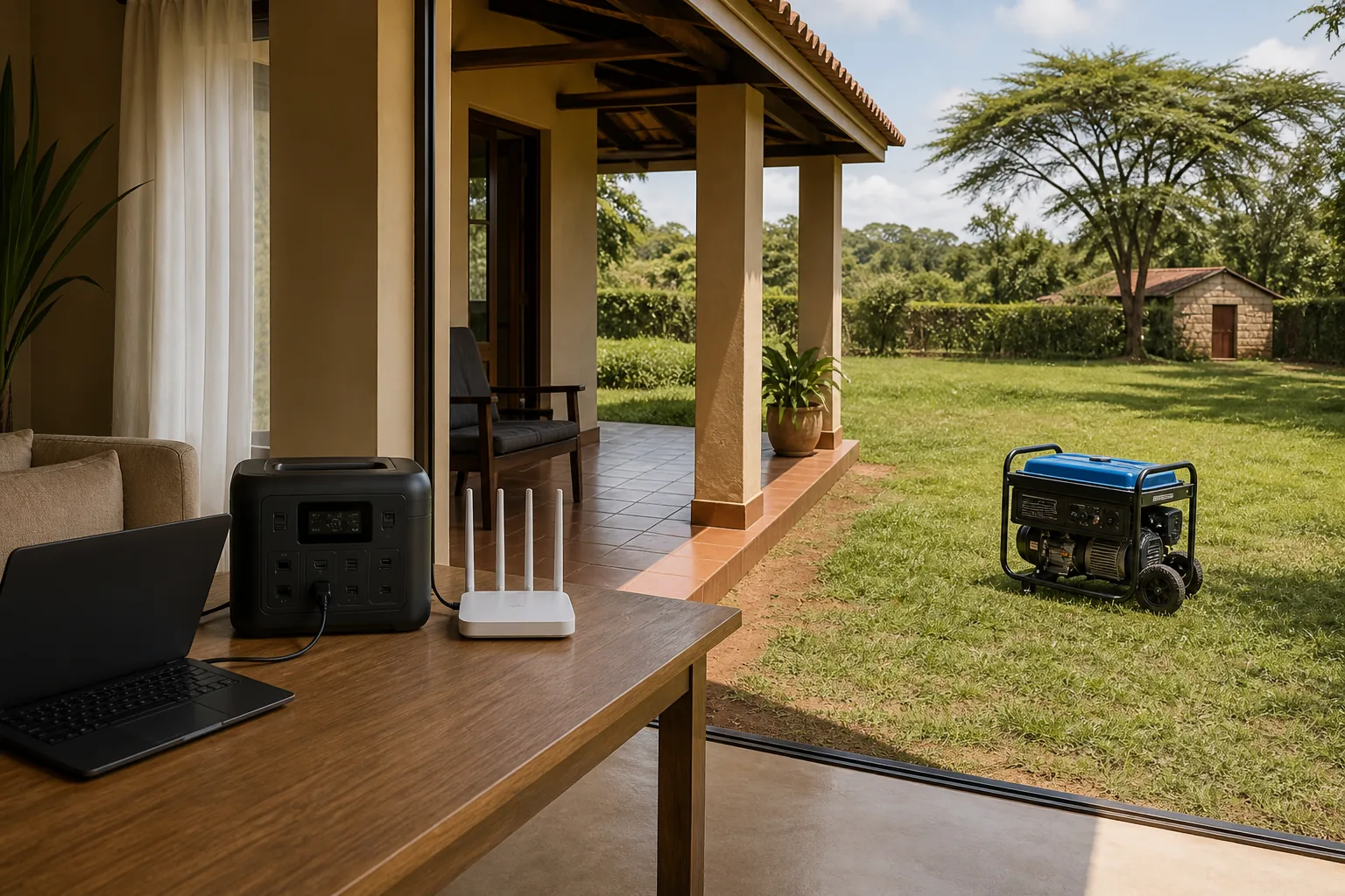 Portable battery power station and fuel generator compared for Kenyan home backup power